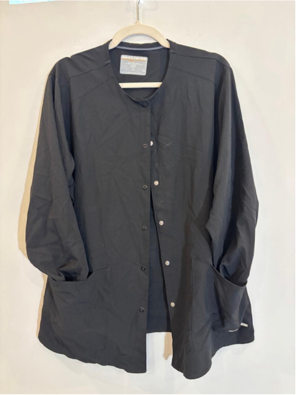 Women's Skechers by Barco Black Long Sleeve Scrub Jacket Size 2X - #c72